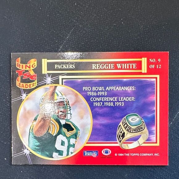 Topps Holographic Football Card with Blue and Gold Accents Reggie white mint con - Picture 3 of 3
